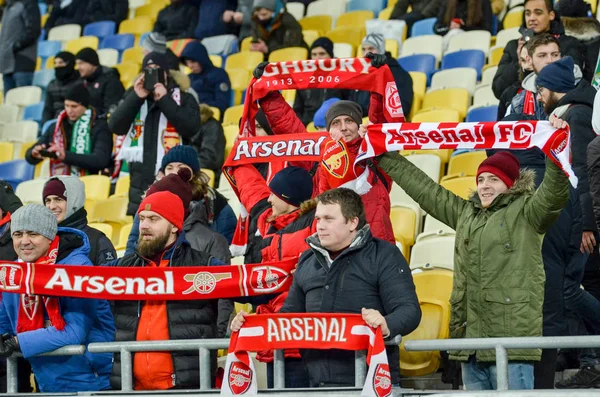 Kiev, Oekraïne-29 november 2018: fans en ultras van FC Arsenal — Stockfoto