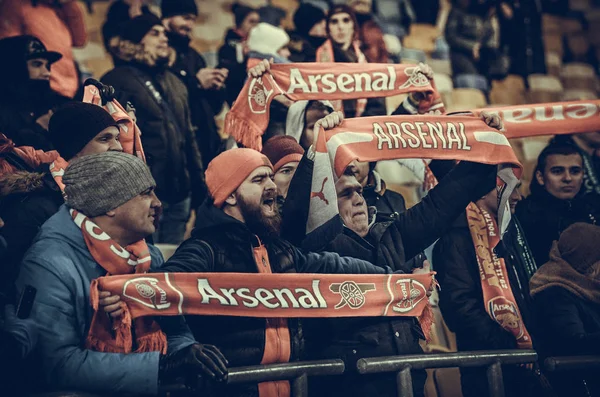 KIEV, UCRÂNIA - 29 de novembro de 2018: Fãs e ultras do Arsenal do FC — Fotografia de Stock