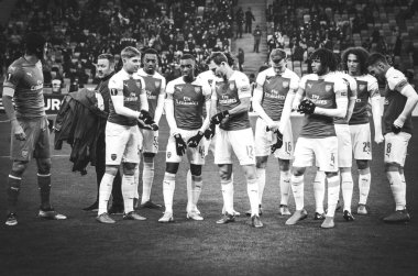 Kiev, Ukrayna - 29 Kasım 2018: Fc Arsenal (İngiltere) takım gro