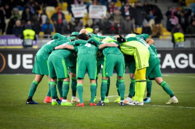 Kiev, Ukrayna - 29 Kasım 2018: Vorskla Poltava Futbol oyunu