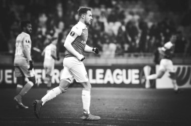 Kiev, Ukrayna - 29 Kasım 2018: Aaron Ramsey Uefa sırasında 