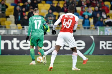 Kiev, Ukrayna - 29 Kasım 2018: Uefa sırasında Eddie Nketiah