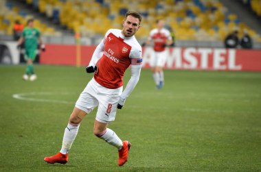 Kiev, Ukrayna - 29 Kasım 2018: Aaron Ramsey Uefa sırasında 