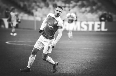 Kiev, Ukrayna - 29 Kasım 2018: Aaron Ramsey Uefa sırasında 