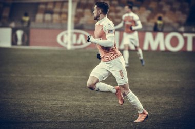 Kiev, Ukrayna - 29 Kasım 2018: Aaron Ramsey Uefa sırasında 