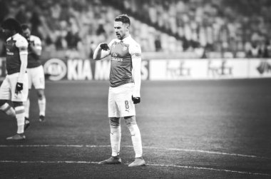 Kiev, Ukrayna - 29 Kasım 2018: Aaron Ramsey Uefa sırasında 
