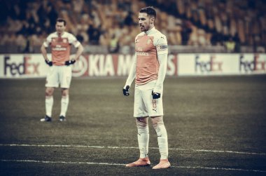 Kiev, Ukrayna - 29 Kasım 2018: Aaron Ramsey Uefa sırasında 