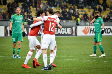 Kiev, Ukrayna - 29 Kasım 2018: Fc Arsenal Futbolcuları c