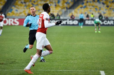 Kiev, Ukrayna - 29 Kasım 2018: Joe Willock gol sc kutlamak