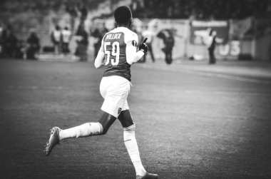 Kiev, Ukrayna - 29 Kasım 2018: Joe Willock gol sc kutlamak