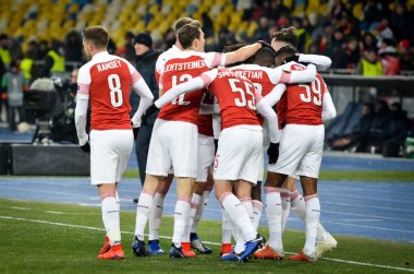 Kiev, Ukrayna - 29 Kasım 2018: Fc Arsenal Futbolcuları c