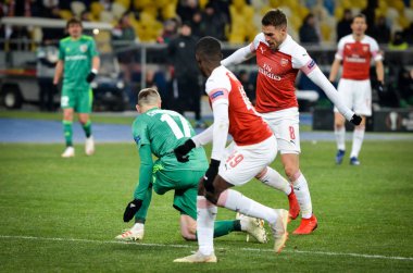 Kiev, Ukrayna - 29 Kasım 2018: Aaron Ramsey Uefa sırasında 