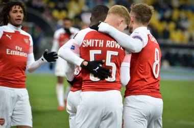 Kiev, Ukrayna - 29 Kasım 2018: Emile Smith Rowe gitmek kutlamak
