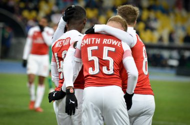 Kiev, Ukrayna - 29 Kasım 2018: Fc Arsenal Futbolcuları c