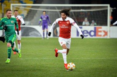 Kiev, Ukrayna - 29 Kasım 2018: Uef sırasında Mohamed Elneny