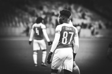 Kiev, Ukrayna - 29 Kasım 2018: Bukayo Saka Uefa E sırasında