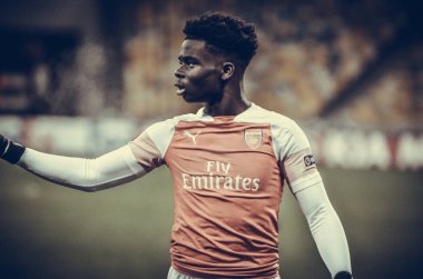 Kiev, Ukrayna - 29 Kasım 2018: Bukayo Sak