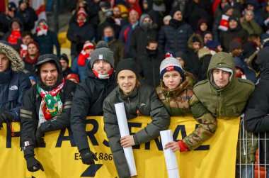 Kiev, Ukrayna - 29 Kasım 2018: Fc Arsenal'in taraftarları ve ultraları