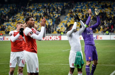 Kiev, Ukrayna - 29 Kasım 2018: Fc Arsena futbolcuları