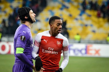 Kiev, Ukrayna - 29 Kasım 2018: Fc Arsenal'den Petr Cech teşekkür
