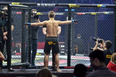 Kiev, Ukrayna - 02 Mart 2019: Bogdan Kudelya mma savaşçıları ente
