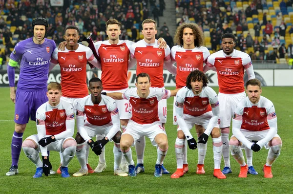 KIEV, UKRAINE - November 29, 2018: FC Arsenal (England) team gro — Stock Photo, Image