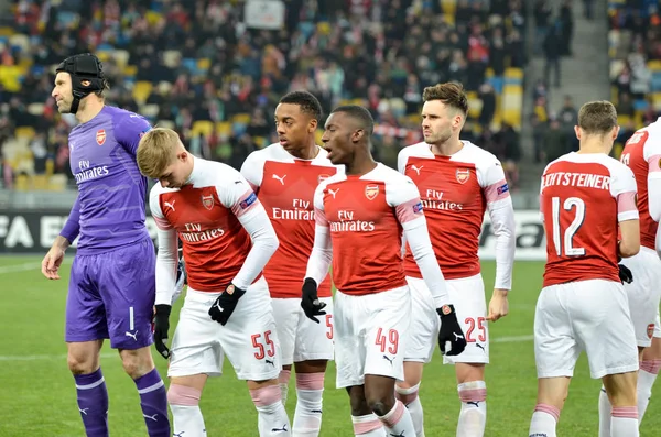KIEV, UKRAINE - 29 de novembro de 2018: FC Arsenal (Inglaterra) time gro — Fotografia de Stock