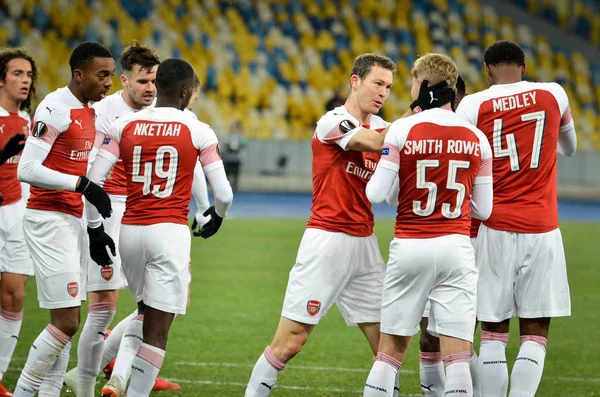 KIEV, UKRAINE - 29 de novembro de 2018: Jogadores de futebol do Arsenal FC c — Fotografia de Stock