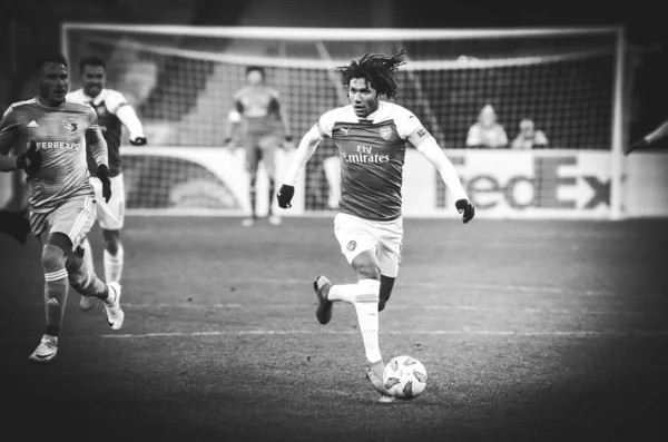 KIEV, UCRANIA - 29 de noviembre de 2018: Mohamed Elneny durante la UEF —  Fotos de Stock