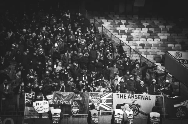 Kiev, Oekraïne-29 november 2018: fans en ultras van FC Arsenal — Stockfoto