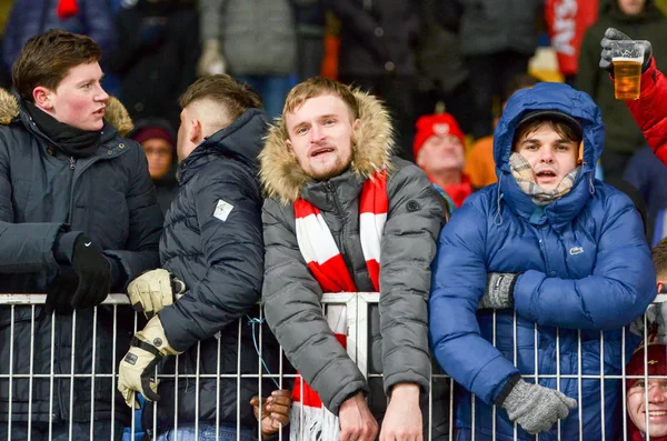 KIEV, UCRANIA - 29 de noviembre de 2018: Fans y ultras del FC Arsenal — Foto de Stock