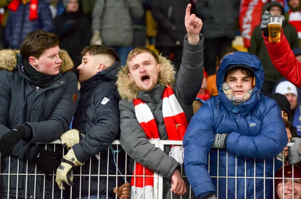 KIEV, UKRAINE - November 29, 2018: Fans and ultras of FC Arsenal — Stock Photo, Image