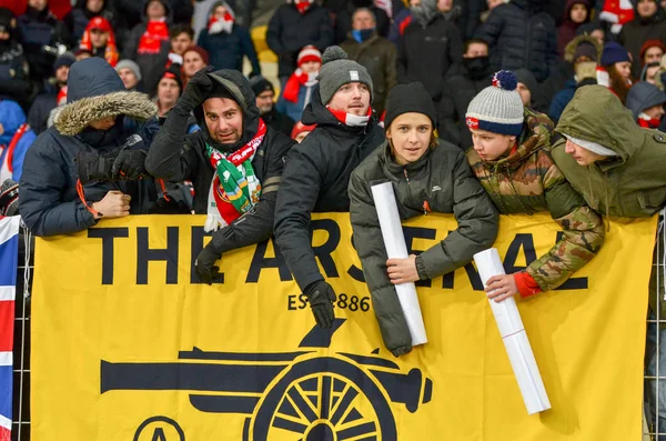 KIEV, UCRÂNIA - 29 de novembro de 2018: Fãs e ultras do Arsenal do FC — Fotografia de Stock