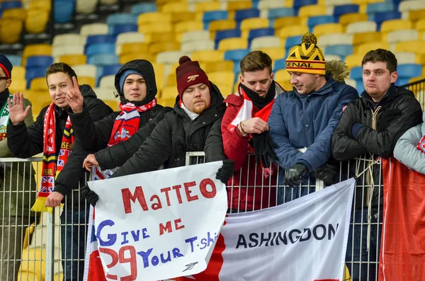 KIEV, UCRÂNIA - 29 de novembro de 2018: Fãs e ultras do Arsenal do FC — Fotografia de Stock