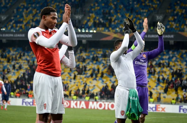 Kiev, Ukrayna - 29 Kasım 2018: Fc Arsenal'den Petr Cech teşekkür