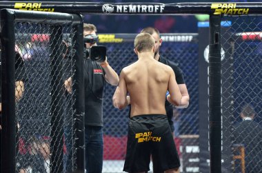 Kiev, Ukrayna - 02 Mart 2019: Bogdan Kudelya mma savaşçıları ente