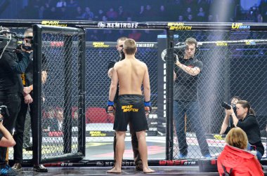 Kiev, Ukrayna - 02 Mart 2019: Bogdan Kudelya mma savaşçıları ente