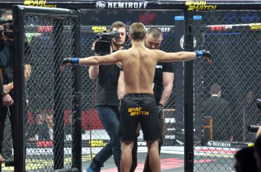 Kiev, Ukrayna - 02 Mart 2019: Bogdan Kudelya mma savaşçıları ente