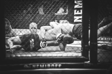 Kiev, Ukrayna - 02 Mart 2019: Bogdan Kudelya mma savaşçıları figh