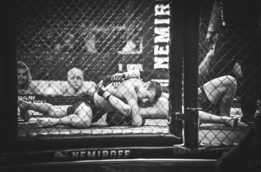Kiev, Ukrayna - 02 Mart 2019: Bogdan Kudelya mma savaşçıları figh