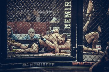 Kiev, Ukrayna - 02 Mart 2019: Bogdan Kudelya mma savaşçıları figh