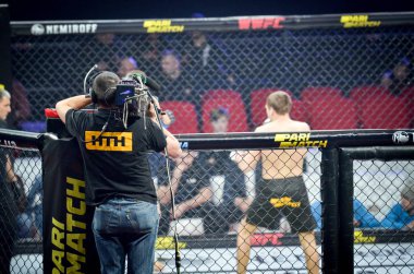 Kiev, Ukrayna - 02 Mart 2019: Bogdan Kudelya mma savaşçıları figh