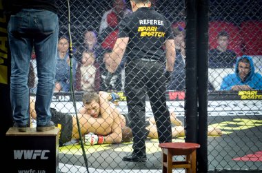 Kiev, Ukrayna - 02 Mart 2019: Bogdan Kudelya mma savaşçıları figh
