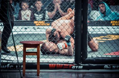 Kiev, Ukrayna - 02 Mart 2019: Bogdan Kudelya mma savaşçıları figh