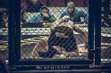 Kiev, Ukrayna - 02 Mart 2019: Bogdan Kudelya mma savaşçıları figh