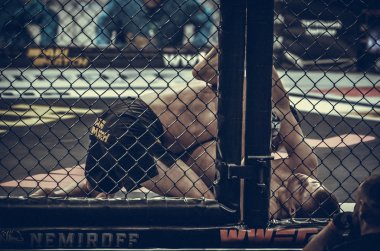 Kiev, Ukrayna - 02 Mart 2019: Bogdan Kudelya mma savaşçıları figh