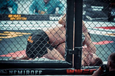 Kiev, Ukrayna - 02 Mart 2019: Bogdan Kudelya mma savaşçıları figh