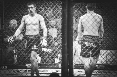 Kiev, Ukrayna - 02 Mart 2019: Bogdan Kudelya mma savaşçıları figh