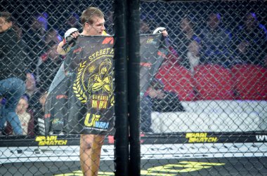 Kiev, Ukrayna - 02 Mart 2019: Bogdan Kudelya savaşçıları Sırasında W