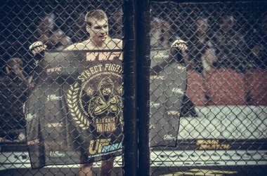 Kiev, Ukrayna - 02 Mart 2019: Bogdan Kudelya savaşçıları Sırasında W